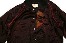 1980S NBC STUDIOS SATIN VARSITY BOMBER JACKET