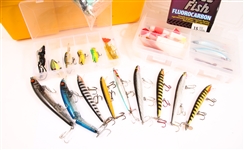 LARGE LOT OF FISHING LURES, TACKLE AND LINE
