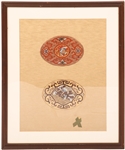 CHINESE EMBROIDERED RANK BADGES ROUNDELS FRAMED