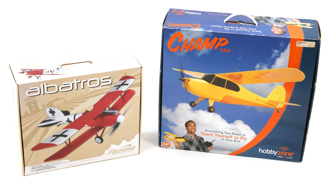 LOT OF 2 RC AIRPLANES - FLYZONE ALBATROS AND CHAMP RTF