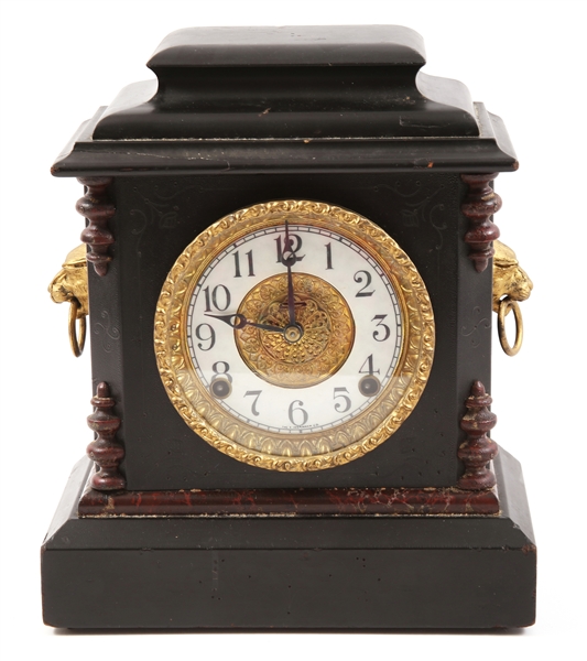 E. INGRAHAM CO. BLACK MANTLE CLOCK