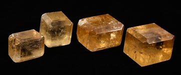 CITRINE SLANTED CUBE STONE PAPERWEIGHT / DECOR LOT OF 4