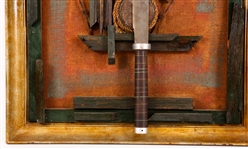 MIXED MEDIA BRUTALIST SWORD WALL SCULPTURE ART