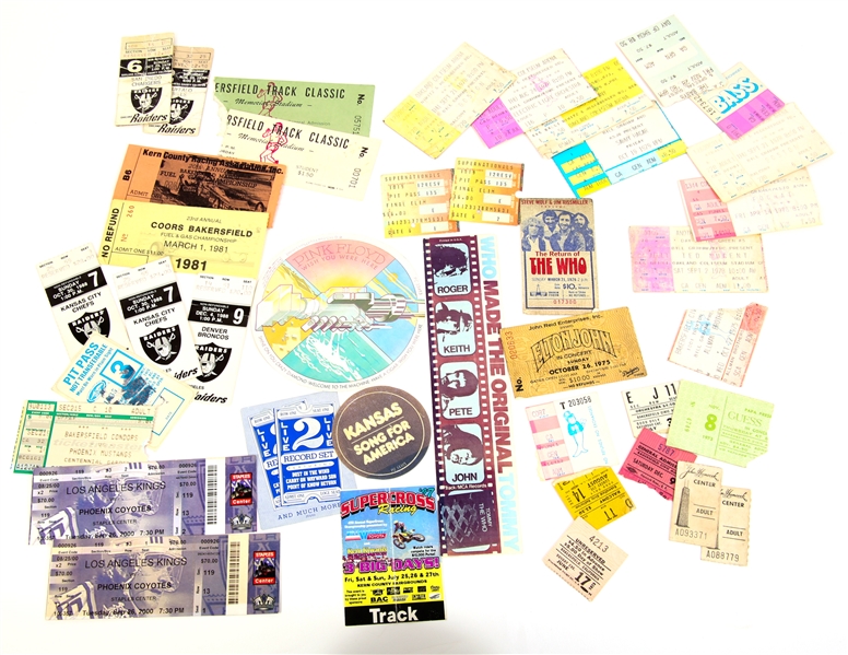 TICKET STUBS & EPHEMERA - MUSIC EVENTS & SPORTS 