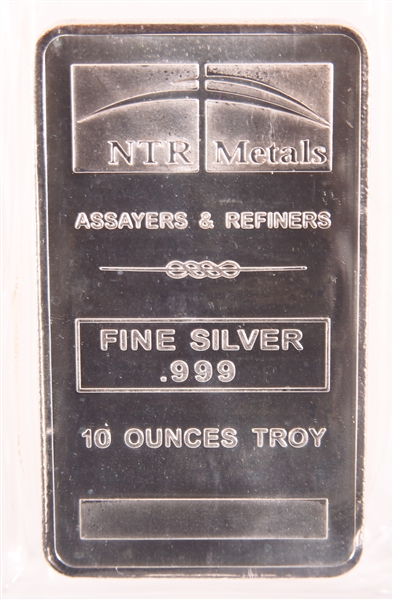 NTR METALS .999 SILVER 10 TROY OZ BAR