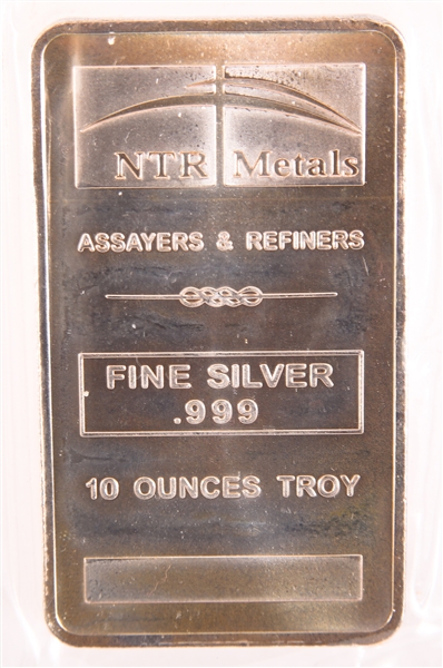 NTR METALS .999 SILVER 10 TROY OZ BAR