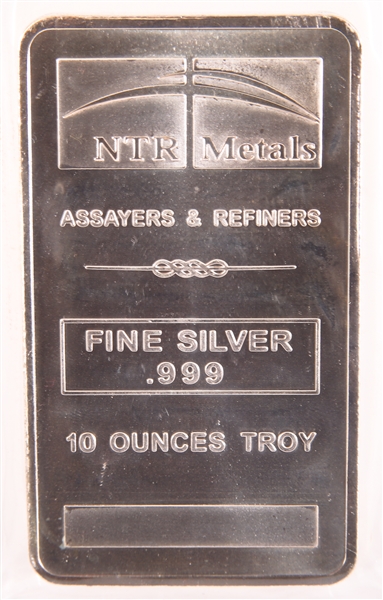 NTR METALS .999 SILVER 10 TROY OZ BAR