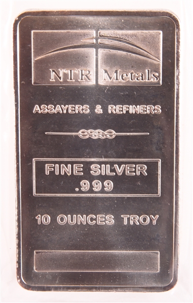 NTR METALS .999 SILVER 10 TROY OZ BAR