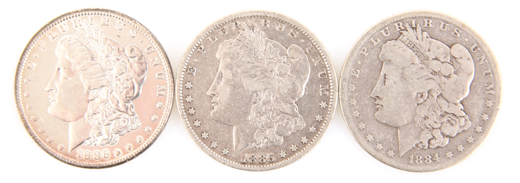 US SILVER MORGAN DOLLAR COINS - LOT OF 3