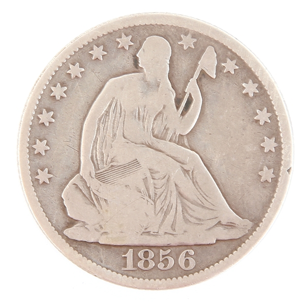 1856-O US SILVER SEATED LIBERTY HALF DOLLAR COIN 