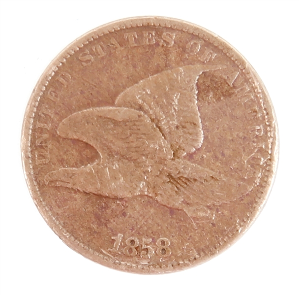 1858 US FLYING EAGLE 1 CENT COIN