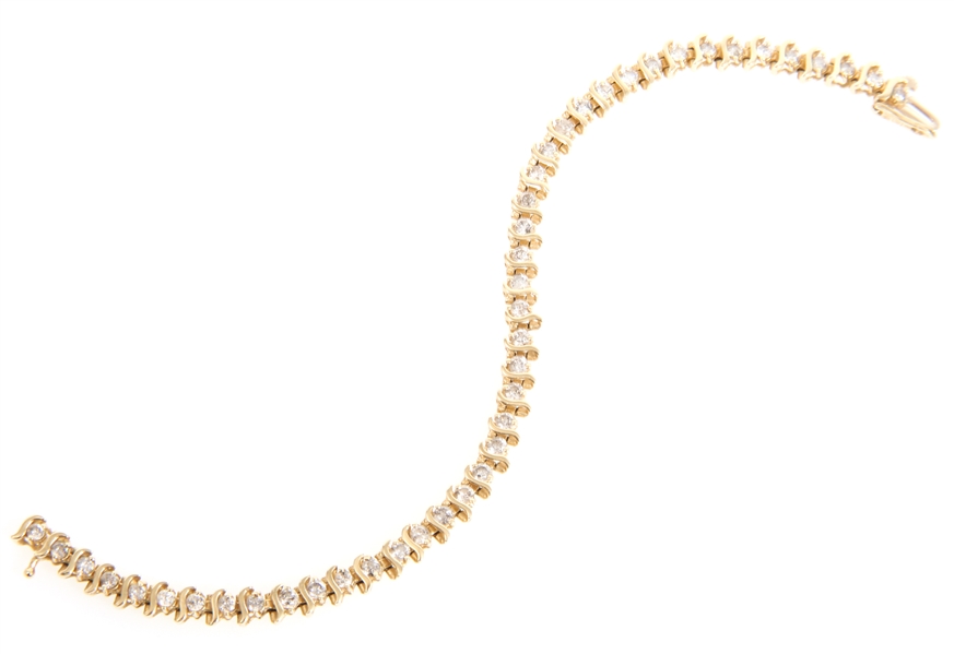 14K YELLOW GOLD DIAMOND FASHION BRACELET