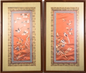FRAMED CHINESE SILK EMBROIDERY PIECES LOT OF 2