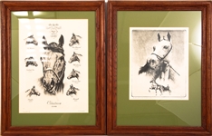 FRAMED R.H. PALENSKE RACE HORSE LITHOGRAPHS - LOT OF 3