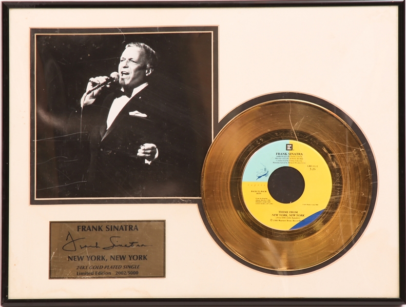 FRANK SINATRA NEW YORK NEW YORK 24K GOLD PLATED RECORD