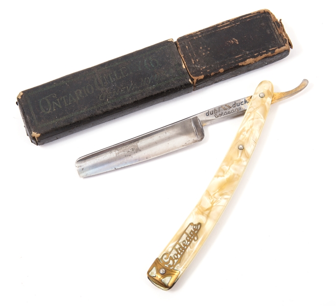 GOLDEDGE DUBL DUCK STRAIGHT RAZOR IN CASE