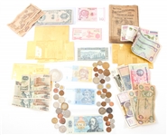 GOLD PLATED EURO, WORLD COINS & PAPER CURRENCY