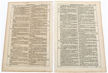 1736 GERMAN BIBLE PAGES - LOT OF TWO 