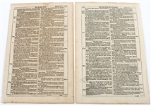 1736 GERMAN BIBLE PAGES - LOT OF TWO 