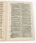 1736 GERMAN BIBLE PAGES - LOT OF TWO 