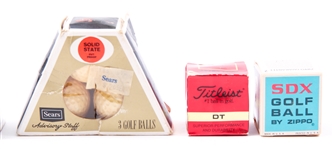 NEW OLD STOCK GOLF BALLS - ZIPPO, TITLEIST, BULLET