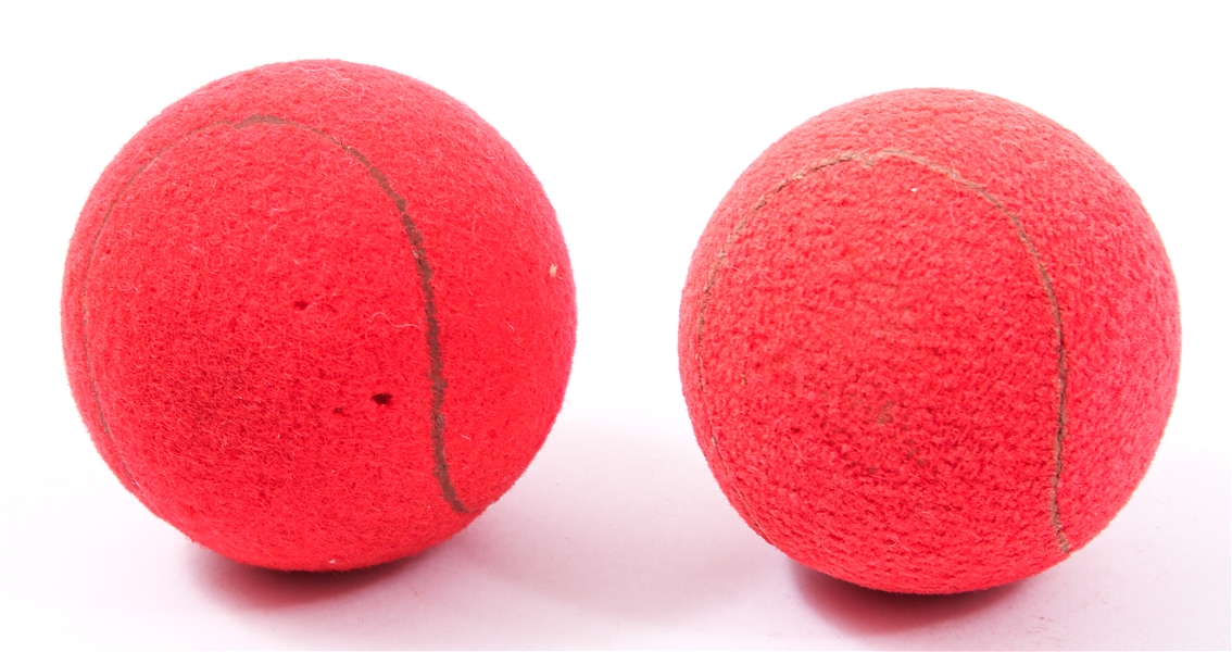 20TH C. RED TENNIS BALLS - LOT OF 2