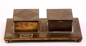BRADLEY & HUBBARD MANUFACTURING CO BRASS DOUBLE INKWELL