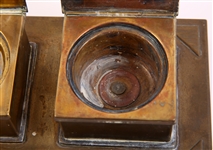 BRADLEY & HUBBARD MANUFACTURING CO BRASS DOUBLE INKWELL