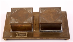 BRADLEY & HUBBARD MANUFACTURING CO BRASS DOUBLE INKWELL