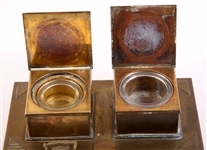 BRADLEY & HUBBARD MANUFACTURING CO BRASS DOUBLE INKWELL