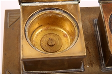 BRADLEY & HUBBARD MANUFACTURING CO BRASS DOUBLE INKWELL
