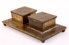 BRADLEY & HUBBARD MANUFACTURING CO BRASS DOUBLE INKWELL