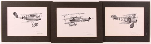 JOE DEMARCO SIGNED PRINTS OF EARLY 20TH C. AIRCRAFT