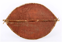 20TH CENTURY AFRICAN MASKS, BEADED PURSE, & ZULU SHIELD