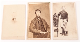 CIVIL WAR ERA CDV UNION SOLDIERS, DRUMMER BOY LOT OF 3