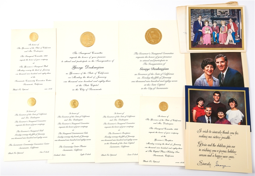 CALIFORNIA GOV. DEUKMEJIAN INAUGURATION INVITES