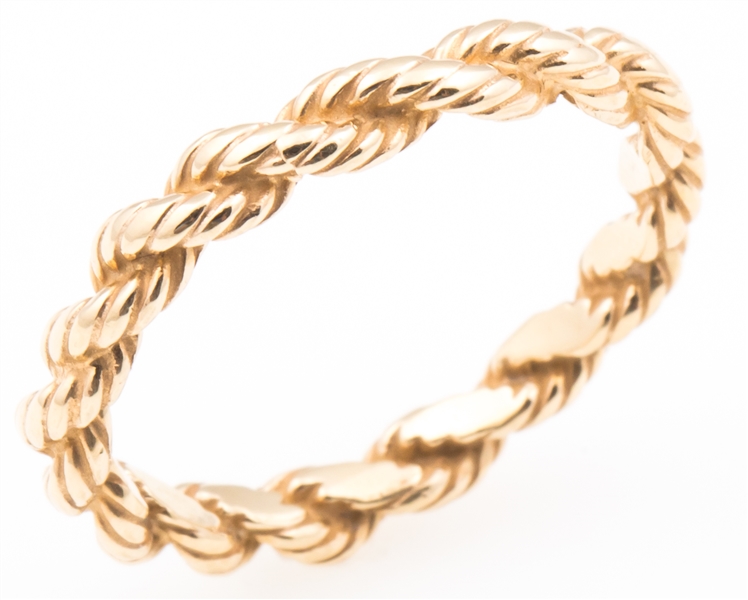 14K YELLOW GOLD ROPE STYLE WEDDING BAND 