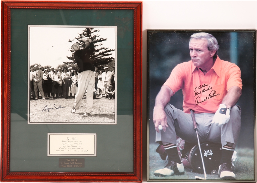 ARNOLD PALMER & BYRON NELSON GOLF PHOTOS - AUTOGRAPHED