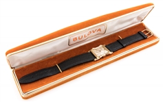 MID-20TH C. BULOVA 14K GOLD CASE WRIST WATCH