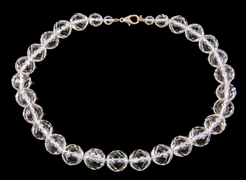 FACETED GLASS BEAD NECKLACE