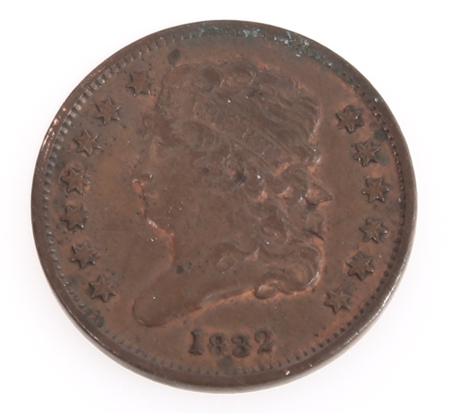 1832 US CLASSIC HEAD HALF CENT COIN