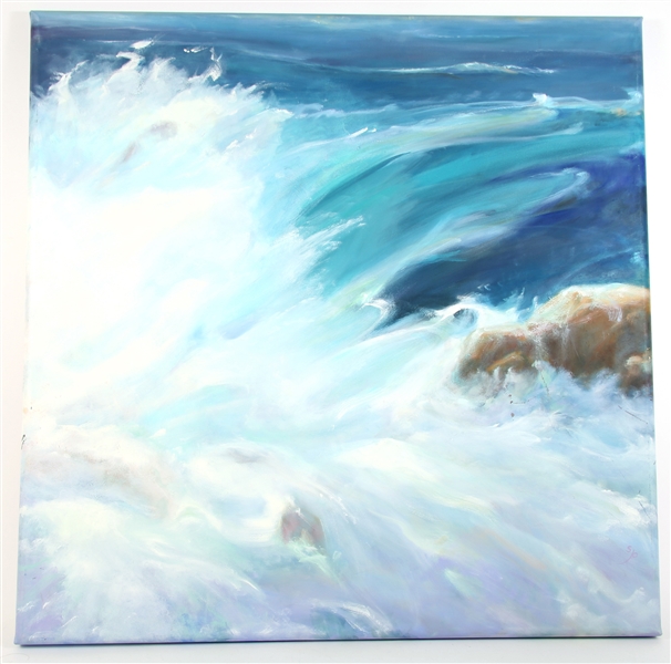 OIL ON GALLERY WRAPPED CANVAS OCEAN WAVE 