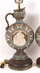 PAIR OF LOHENGRIN INSPIRED CERAMIC PITCHER TABLE LAMPS