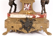 LATE 19TH C. MARBLE & BRASS MANTLE CLOCK