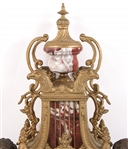 LATE 19TH C. MARBLE & BRASS MANTLE CLOCK