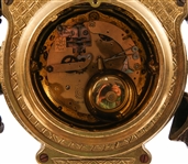 LATE 19TH C. MARBLE & BRASS MANTLE CLOCK