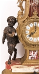 LATE 19TH C. MARBLE & BRASS MANTLE CLOCK