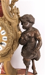 LATE 19TH C. MARBLE & BRASS MANTLE CLOCK