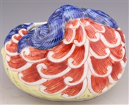 CHINESE PORCELAIN & SOFTSTONE INK POTS - LOT OF 2