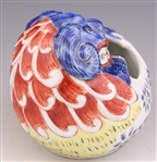 CHINESE PORCELAIN & SOFTSTONE INK POTS - LOT OF 2